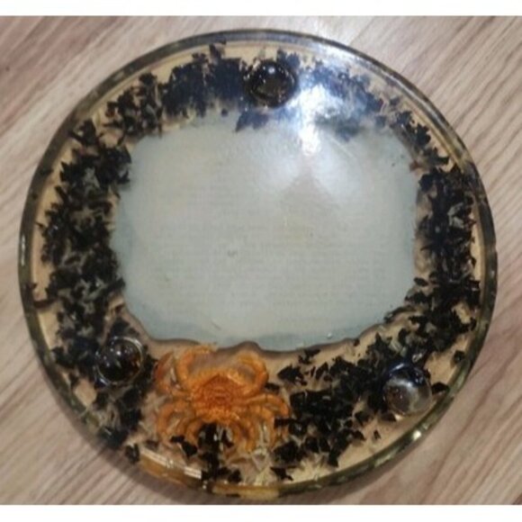 VTG MCM Lucite SEAFOOD GUMBO Recipe Trivet Lagniappe of New Orleans 8inch retro - Picture 8 of 8